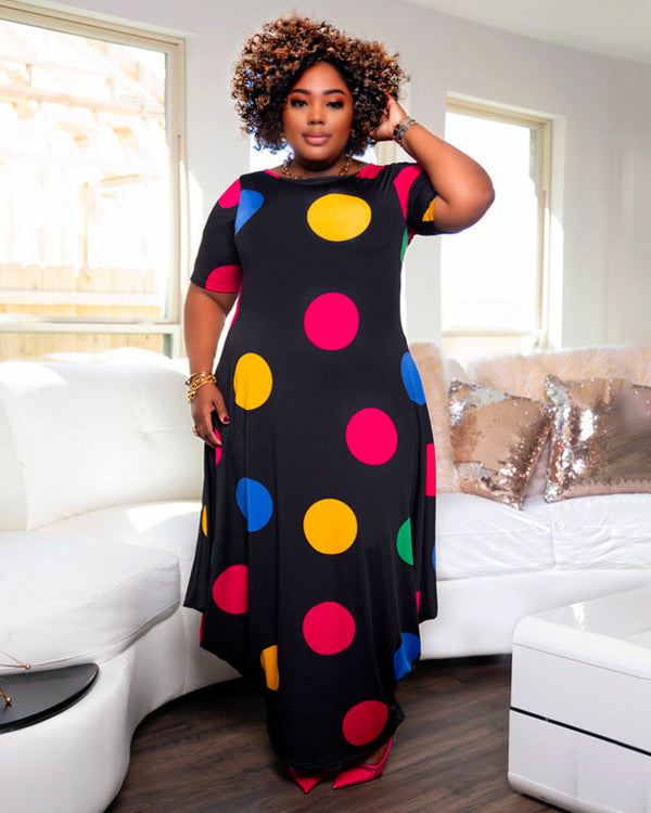 Priscilla Polka Dot Dress Black