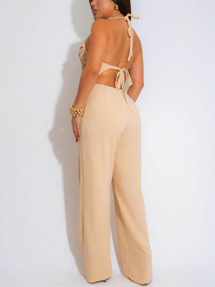 Halter Bead Jumpsuit