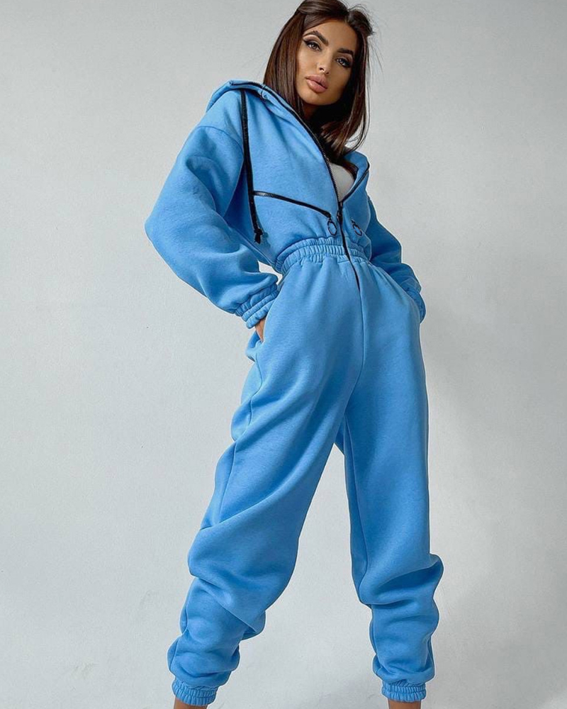 Sleek Silhouette Jumpsuit Blue