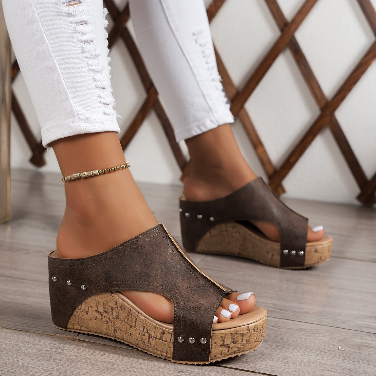 Retro Thick Bottom Muffin Slippers