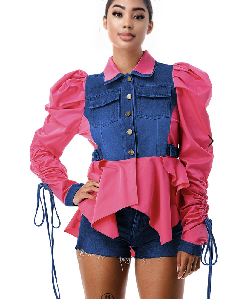 Rich Girl Denim Jacket HOT PINK