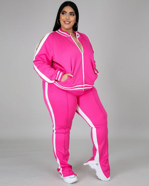 Janay Cold Shoulder Tracksuit ROSERED 3XL