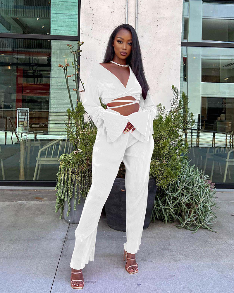 Laurien Pants Set White