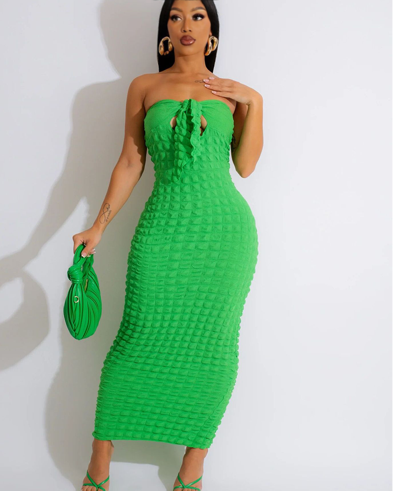 Bubble Maxi Dress Green