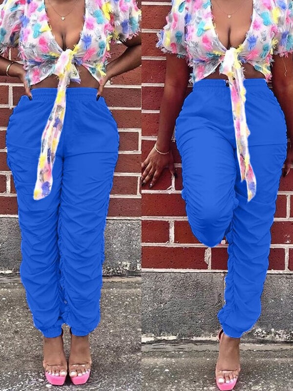 Einfarbige, gerüschte Hose – Ausverkauf