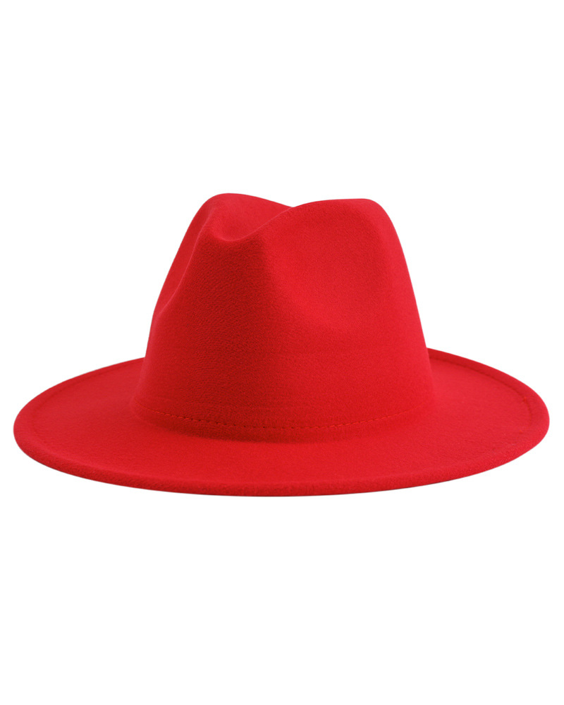 Solid Color Fedora Red