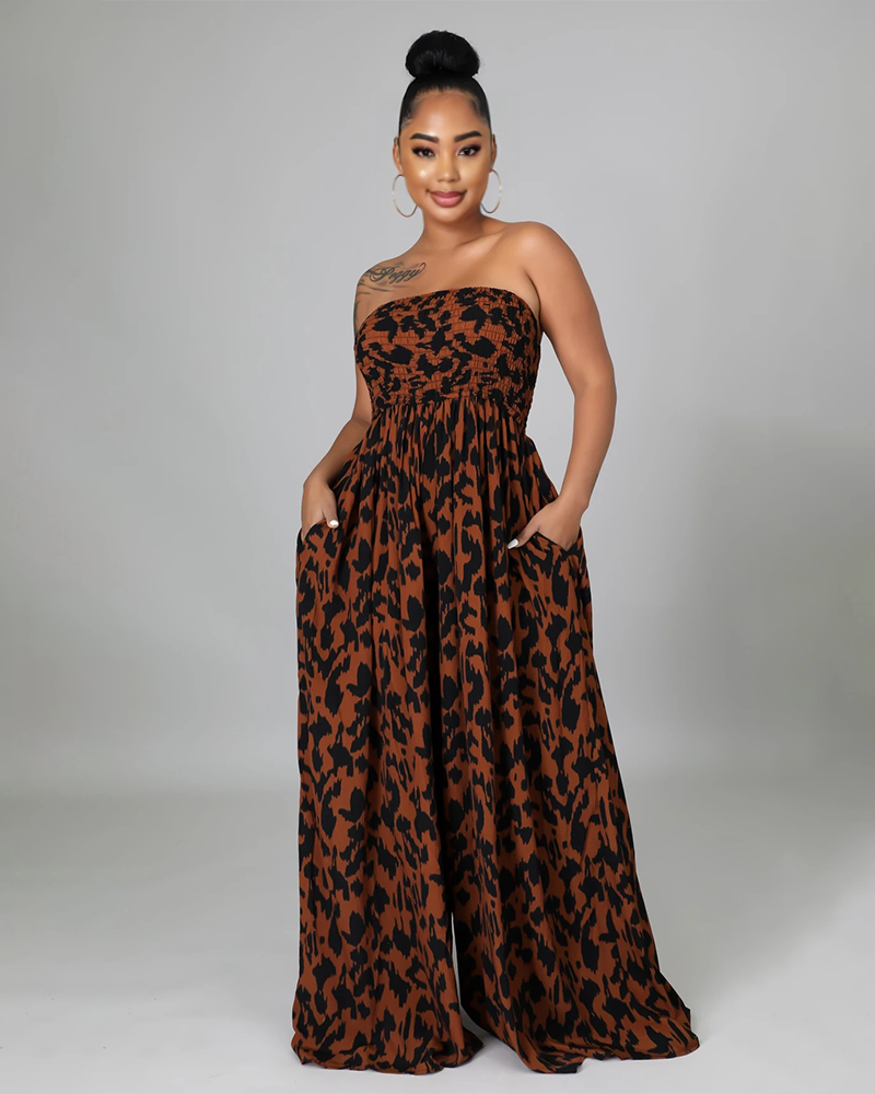 Free Flare Jumpsuit Leopard