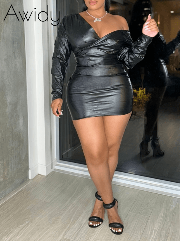 off shoulder leather jacket dress Off-Shoulder Ribbed Sweater Dress