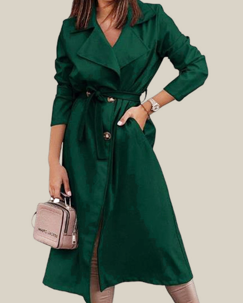 Maxi Flow Belted Trench Coat