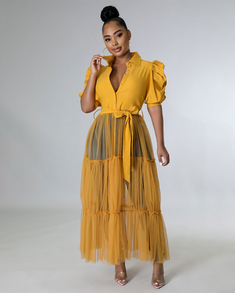 Button Me Up Top YELLOW