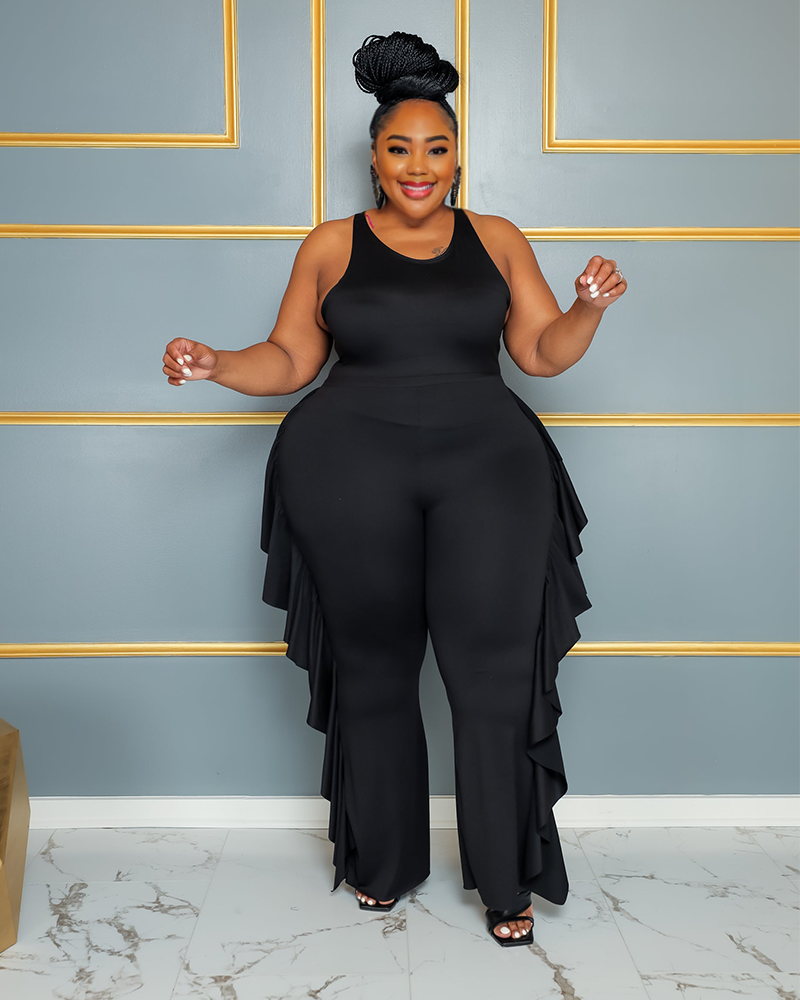 RUFFLE MY CURVES SET BLACK