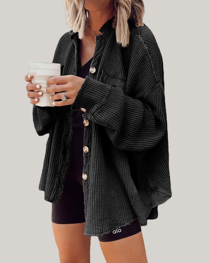 Fall in Line Waffle Shacket