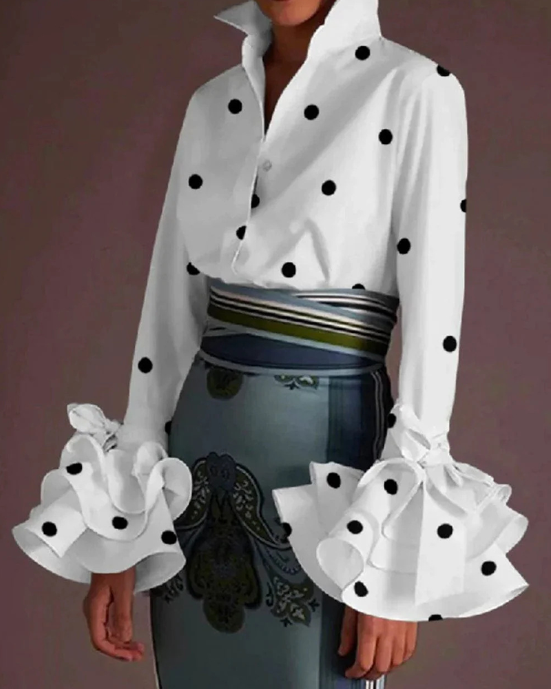 All Day Blouse White Dots