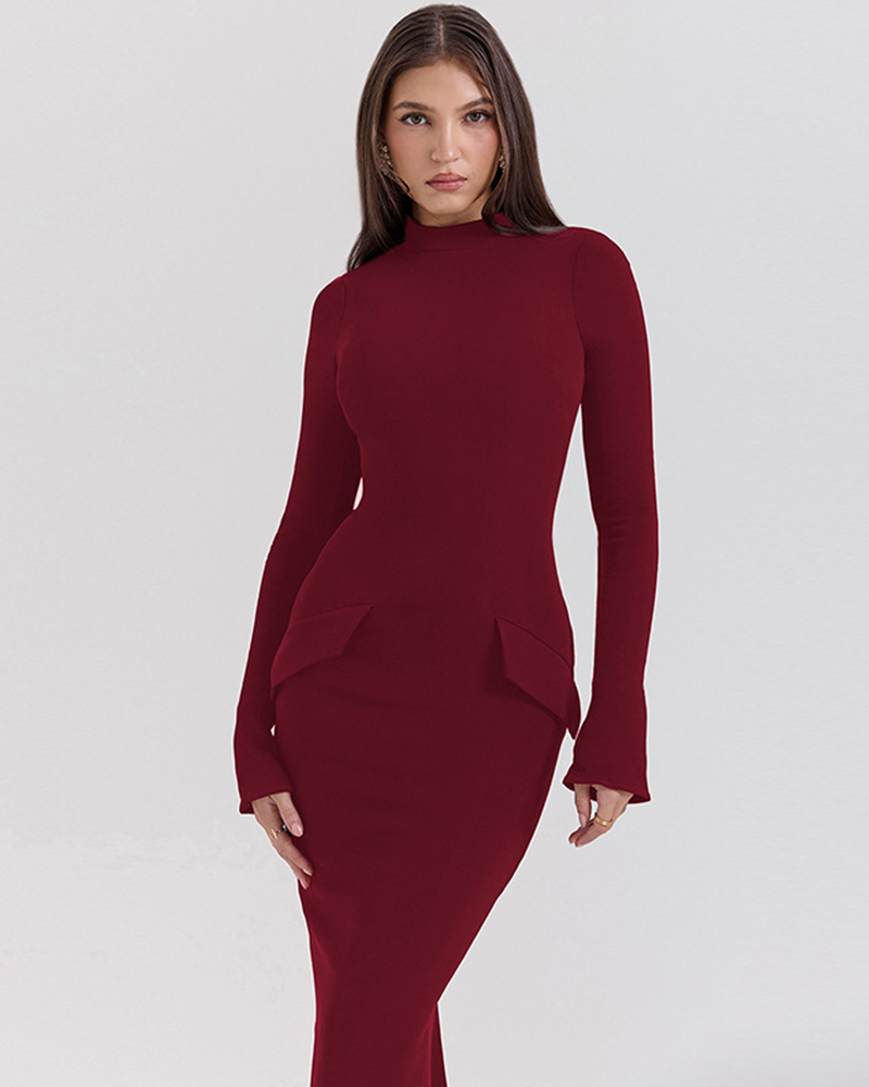 Semi-High Neck Winter Dress