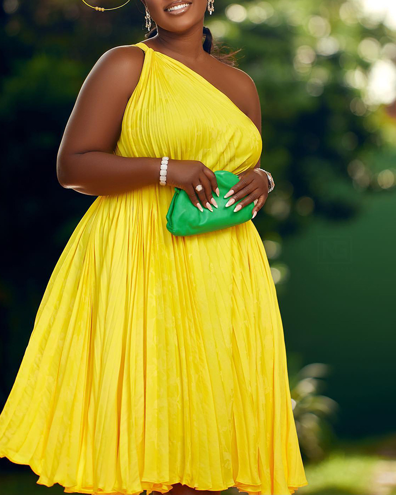 One Shoulder Myri Jumpsuit Yellow