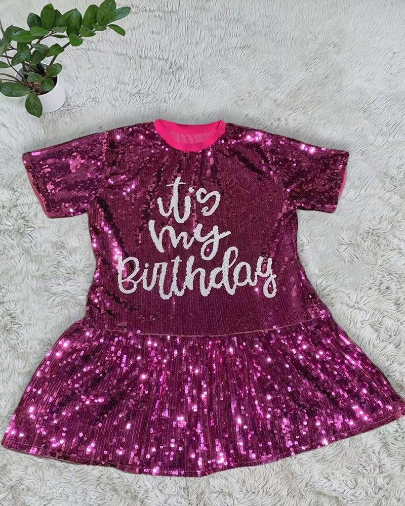 SEQUIN RUFFLE SKIRT One size Rose Red