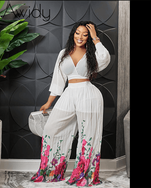 Rhonda Pants Set White