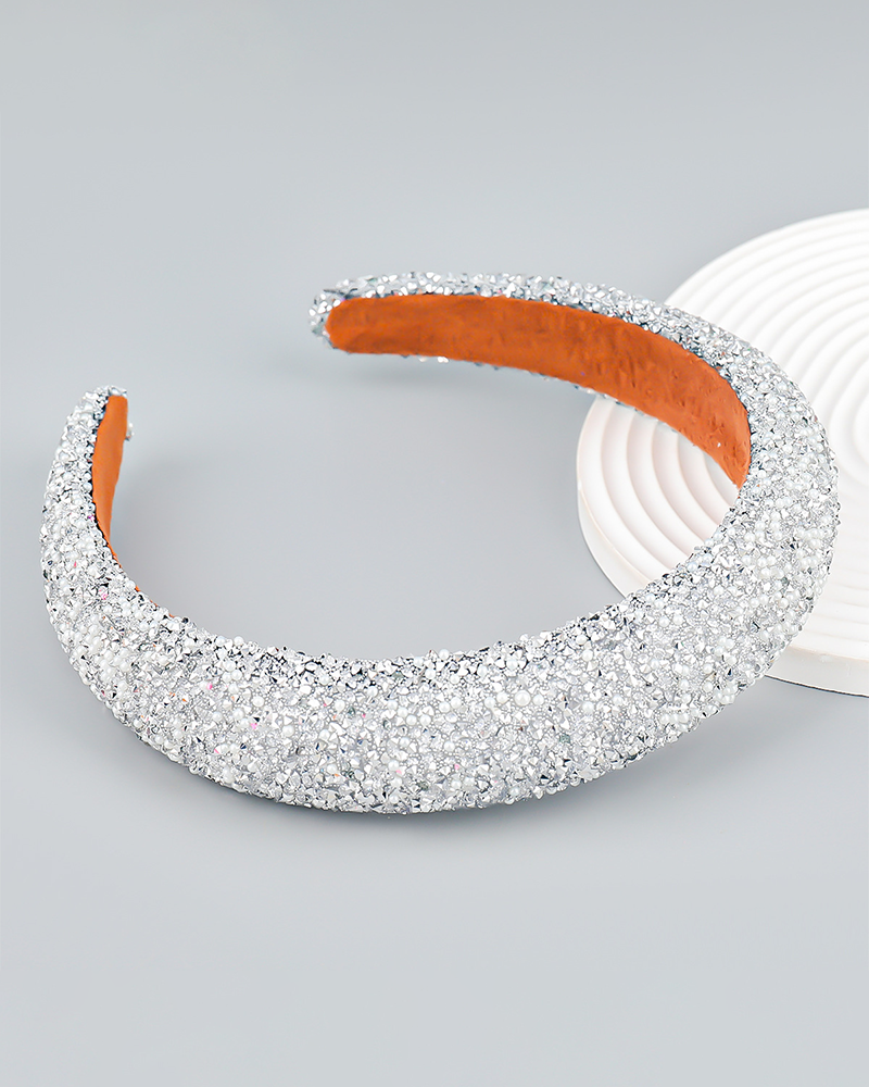 Sponge Wide-Brimmed Headband Silver