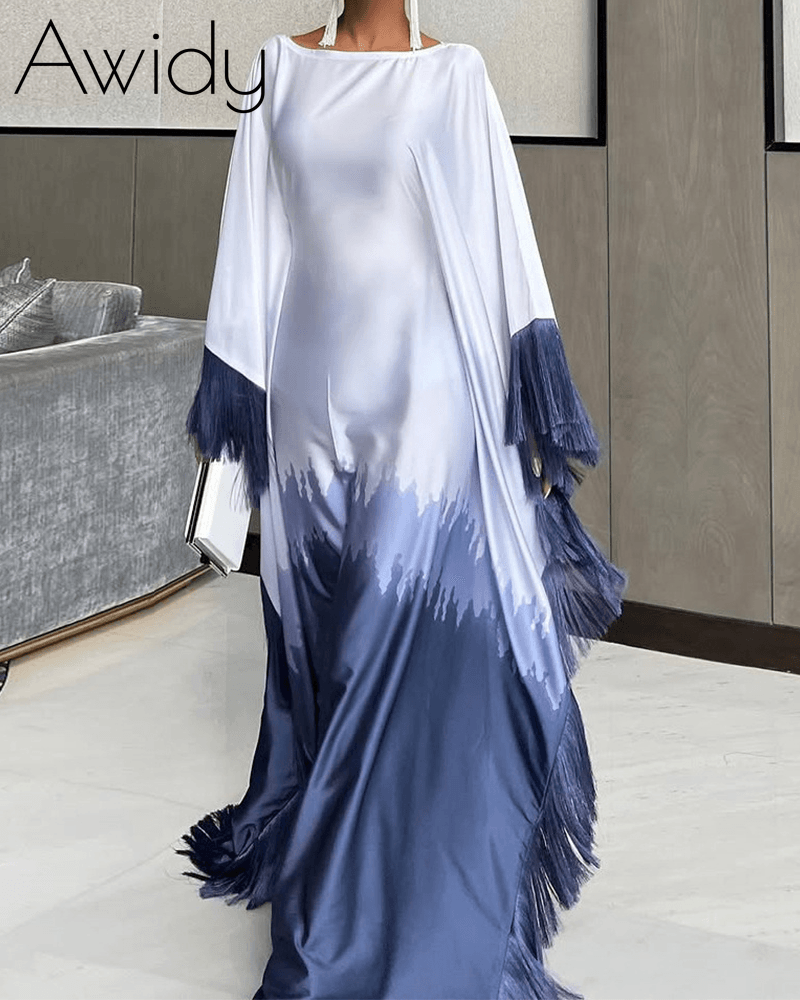 Printed Tassel Flow Abaya
