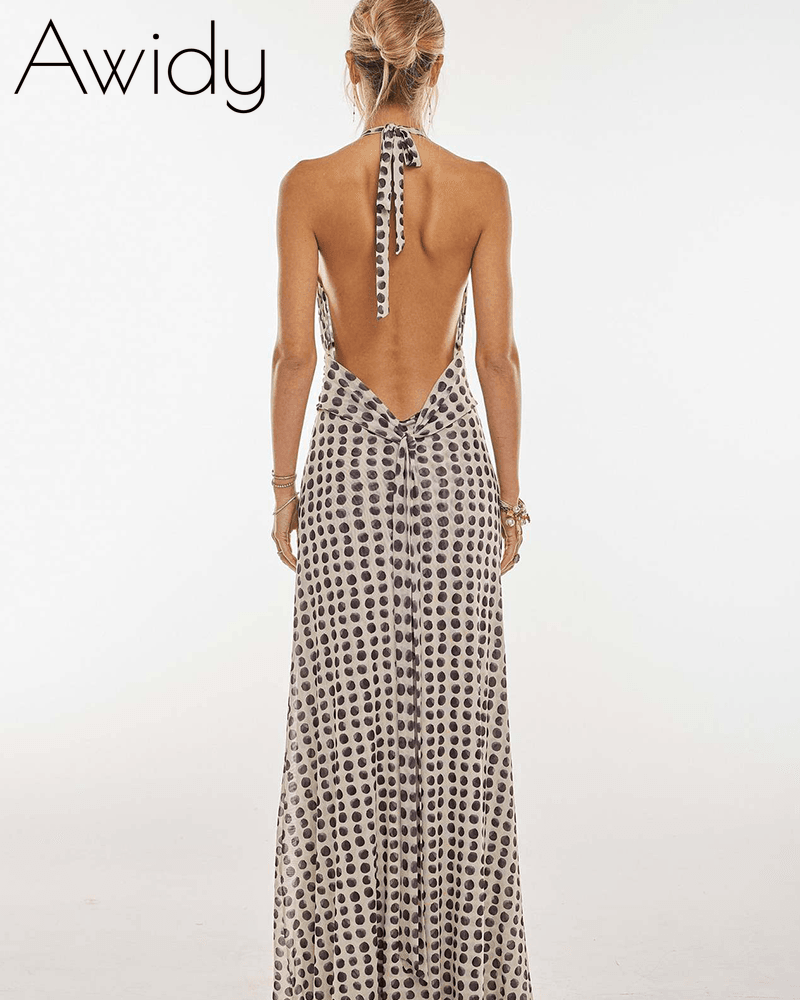 Halter Neck Backless Beauty Dress