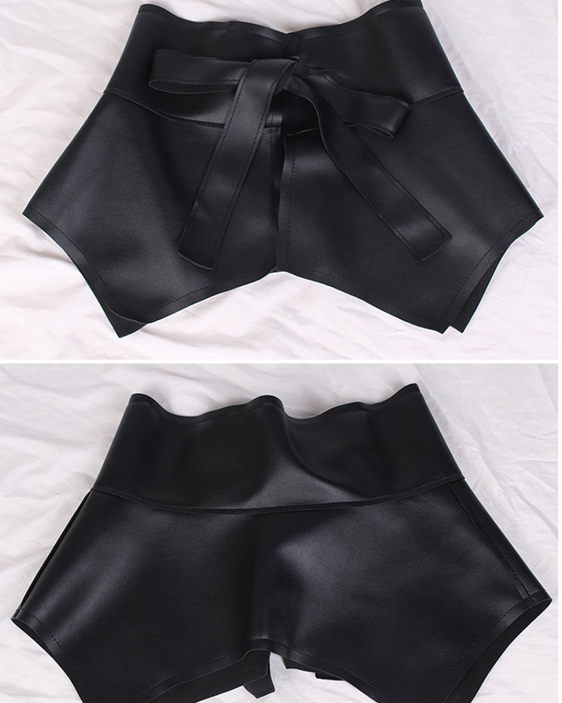 FAUX LEATHER SKIRT BELT OneSize Black