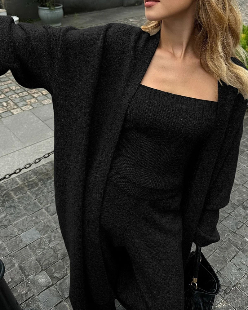 The Elegant Knit 3 Piece Cardigan Lounge Set