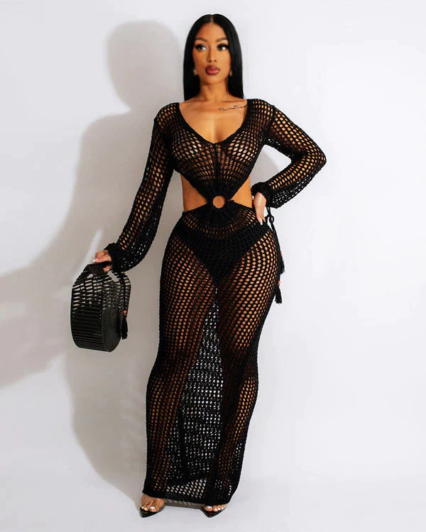BEACH CALLING MAXI DRESS BLACK