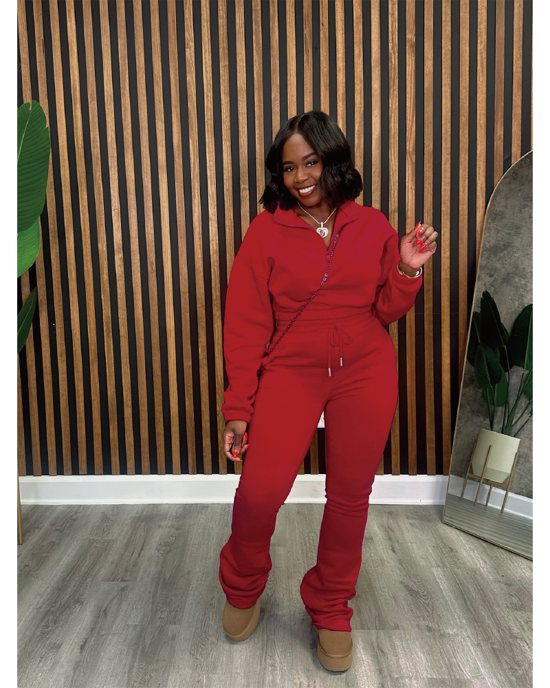 Running Errands Pant Set Red