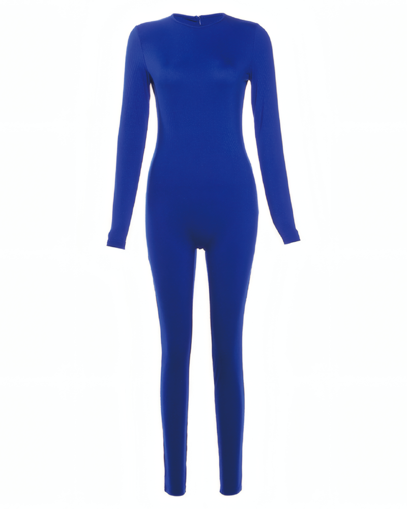 Ribbed Long Sleeve Bodycon Jumpsuit