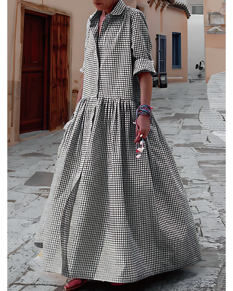 Jeanene Gingham Dress Black