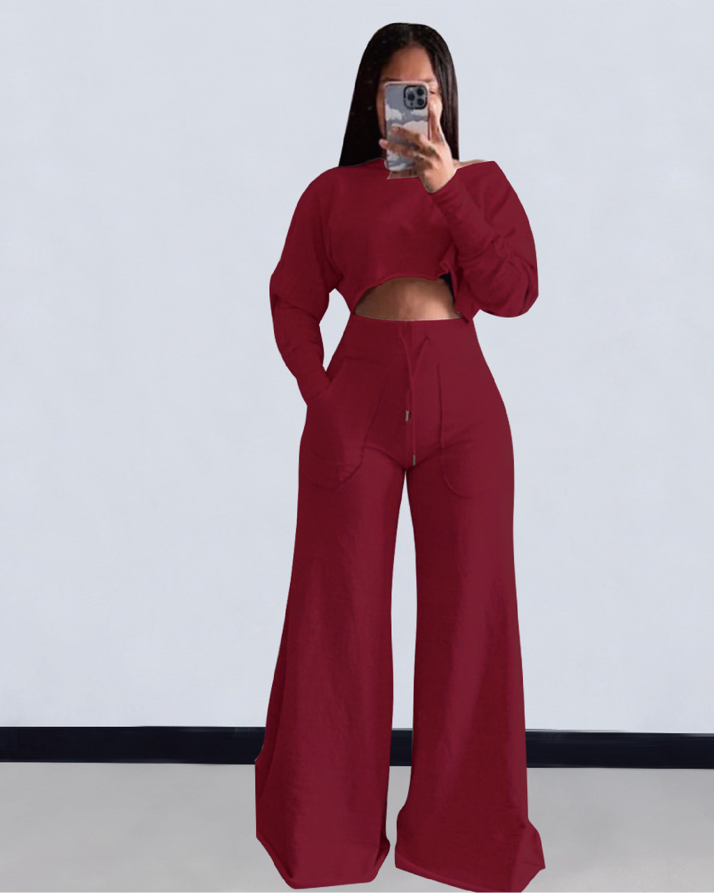Wake Up Blessed Pant Set Red