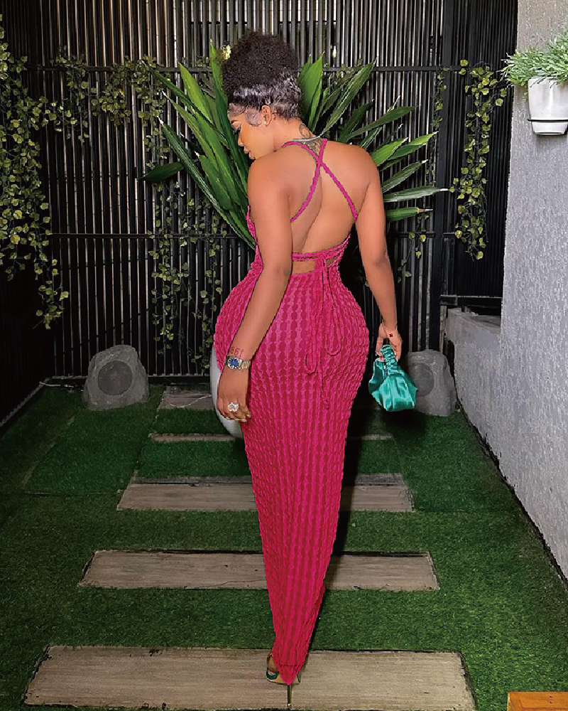 Forever Summer Textured Strap Maxi Dress