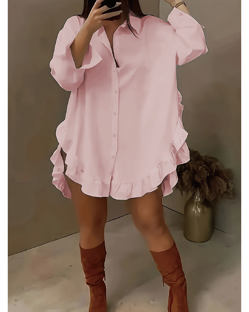 Ruffle Me Up Blouse Pink