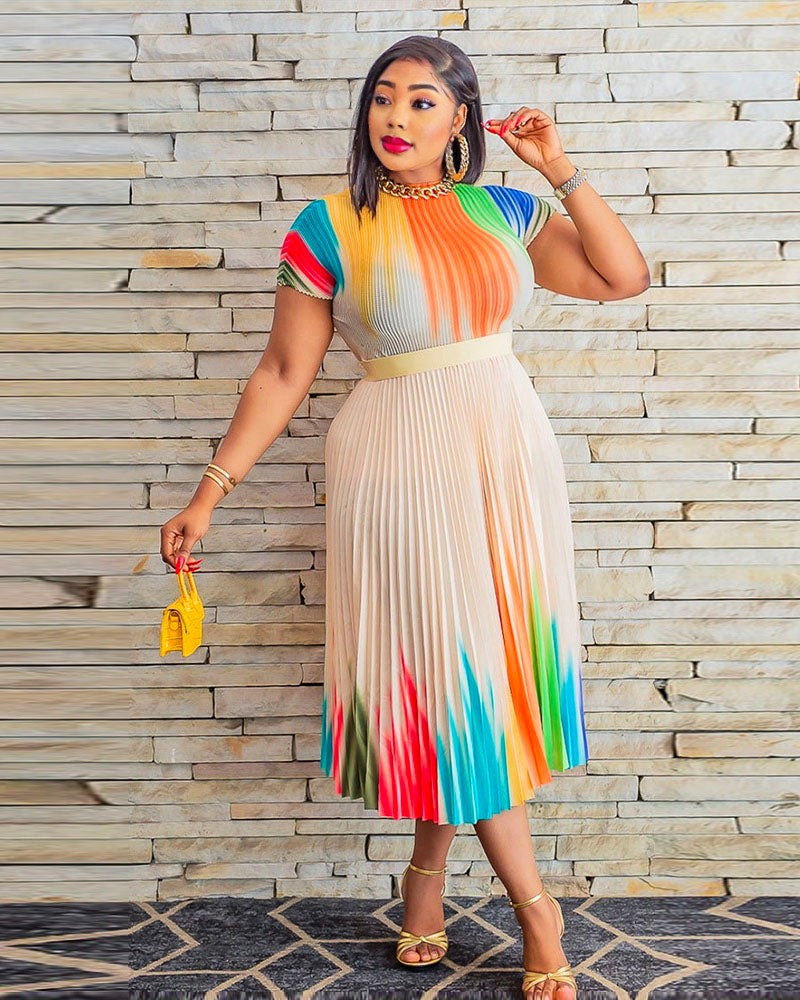 Tonya Plisse Dress Tonya Apricot