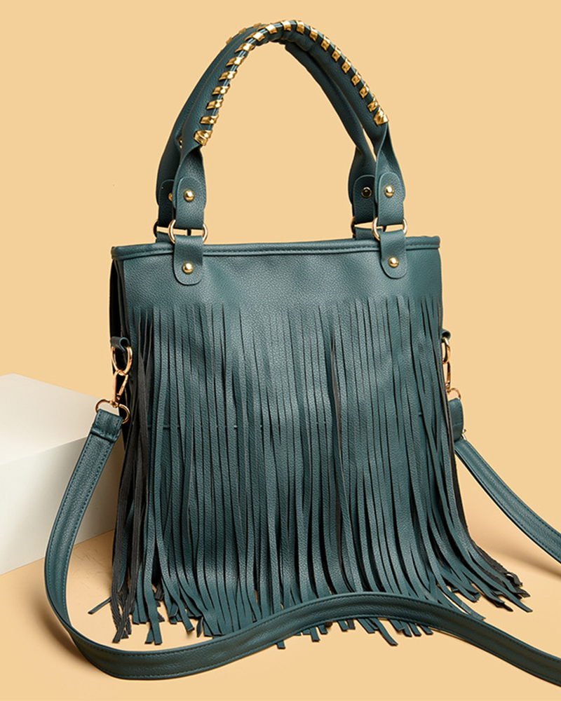 Fringe Handbag Blue
