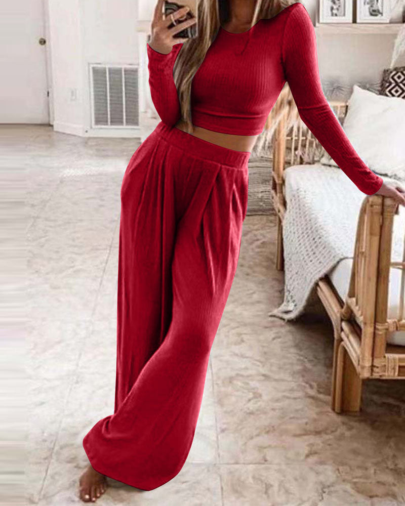 Out the Office Pants Set RED