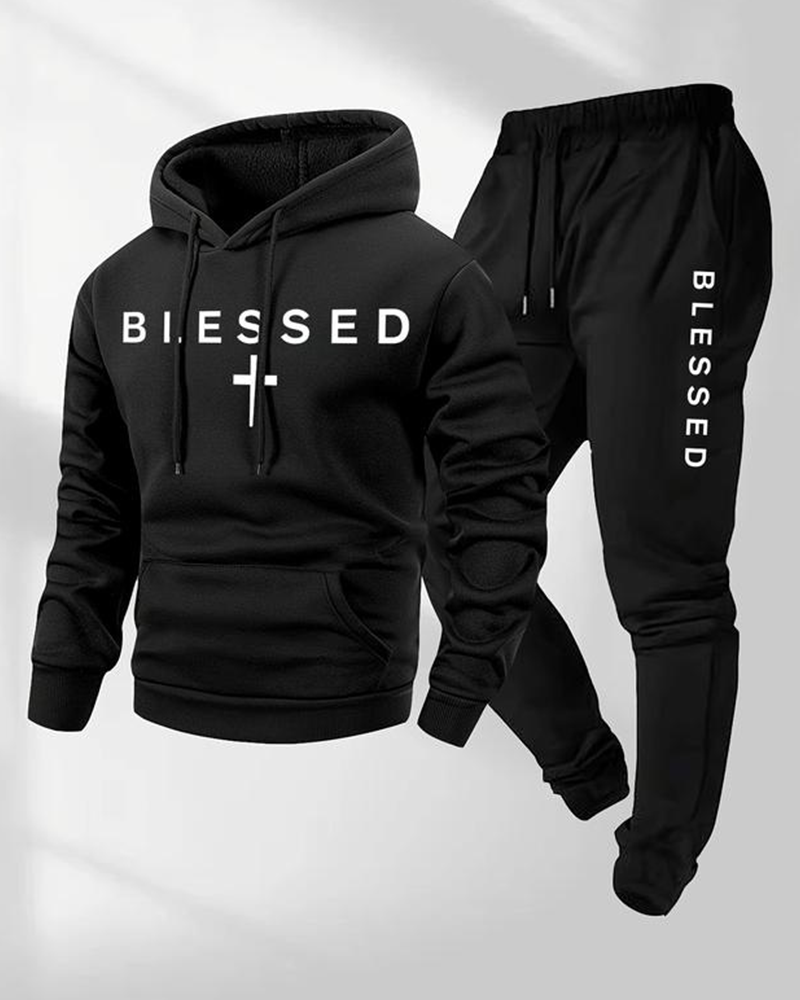 Blessed Print Hoodie Set