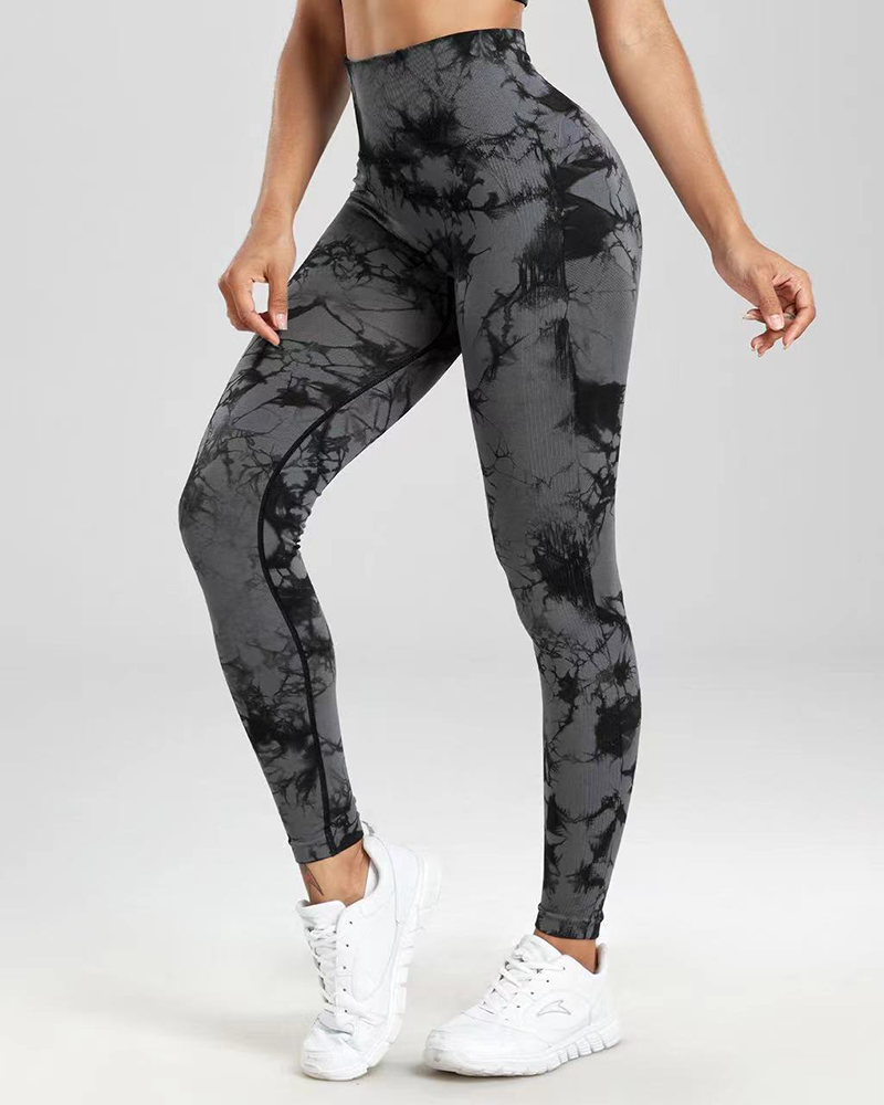 Colorful Printed Leggings BlackGrey