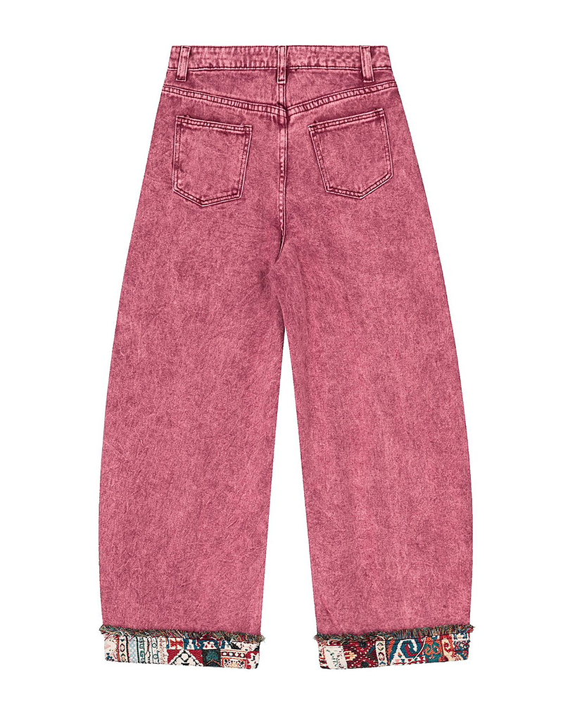 Curve Cut Barrel Jeans