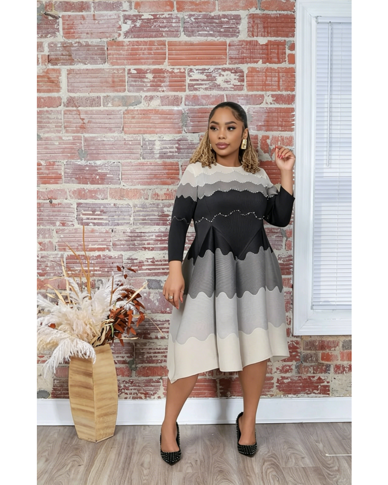 Elegance in Pearls Midi Dress