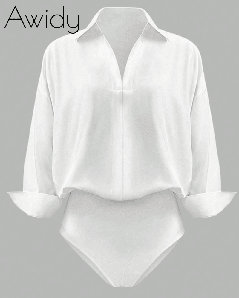 Women Slim Fit Collared Shirt Top