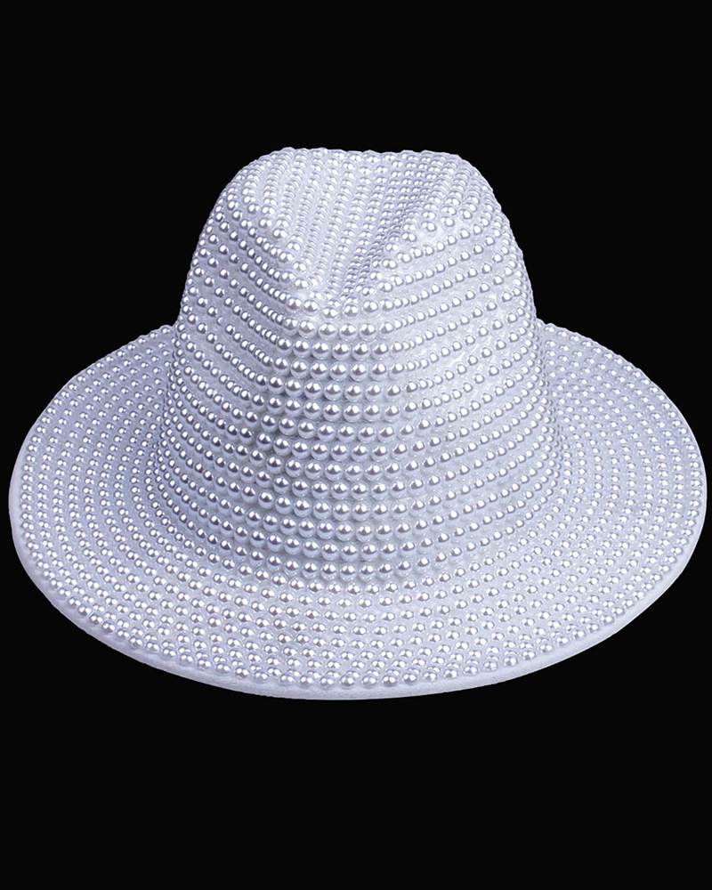 Stardust Brilliance Fedora Onesize Pearl White