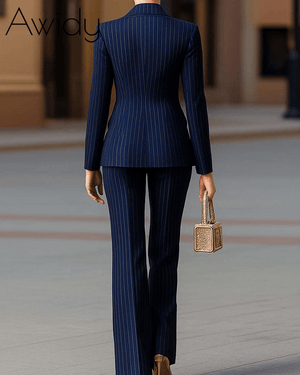 Office Chic Striped Blazer Set