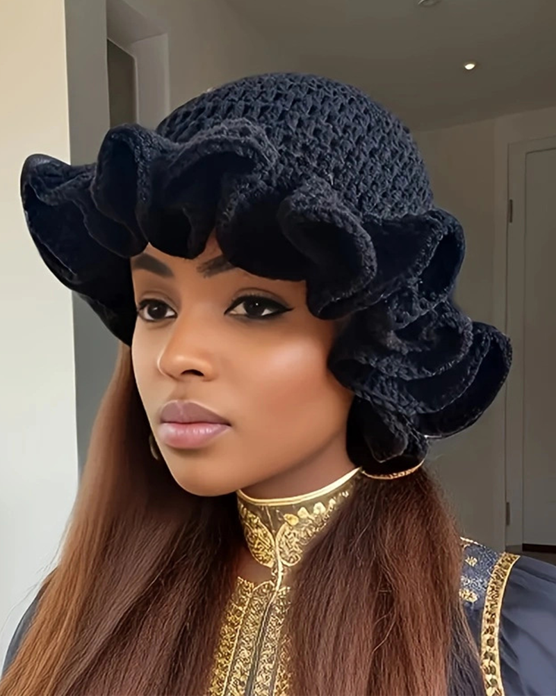 Cottage Halo Ruffle Crochet Hat