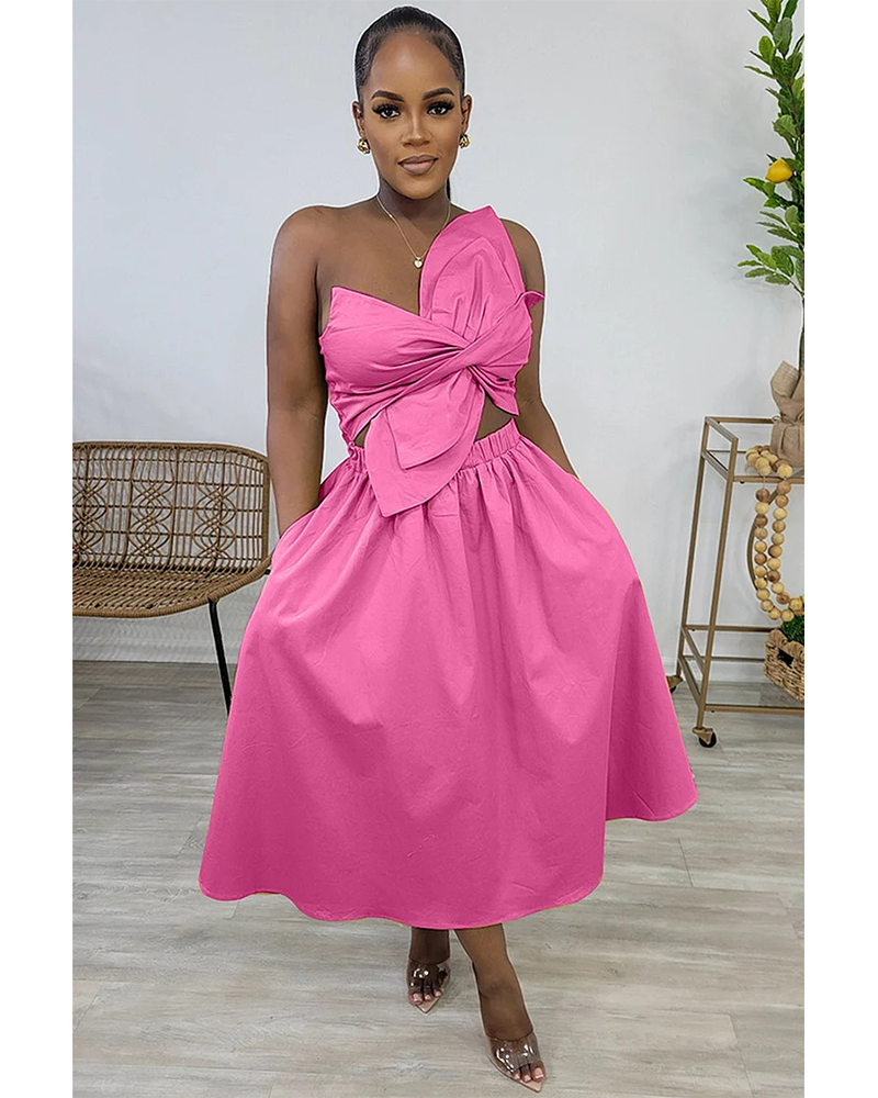 Call Me Fancy Midi Dress Pink