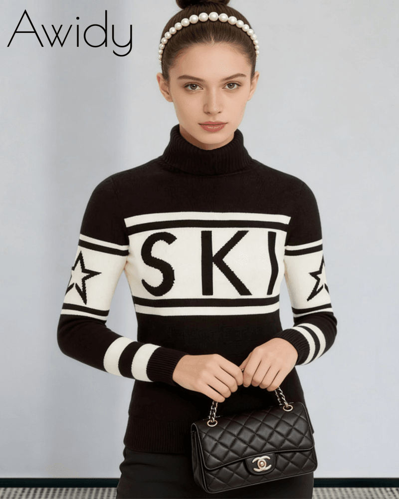 Clean Contrast Ski Sweater