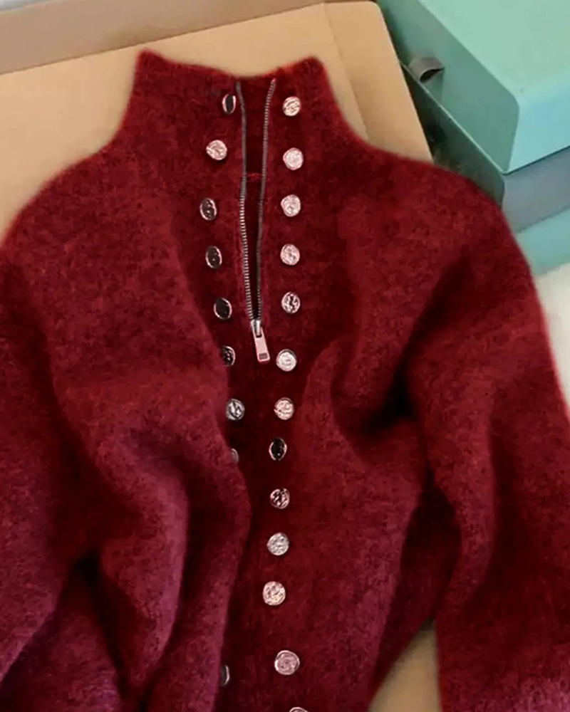 The Luxe Double-Breasted Knit Coat