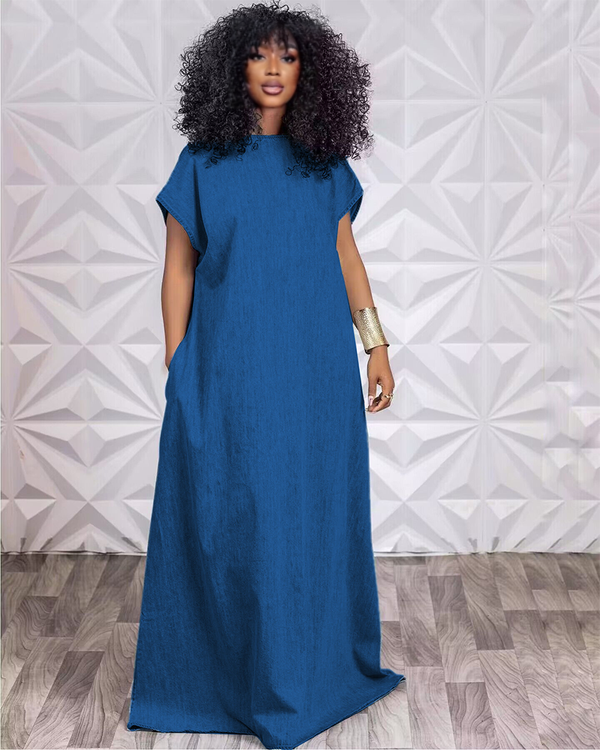 Crescent Maxi Dress Navy Blue