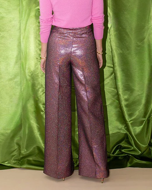 MetaGlow High-Waist Sequin Pants
