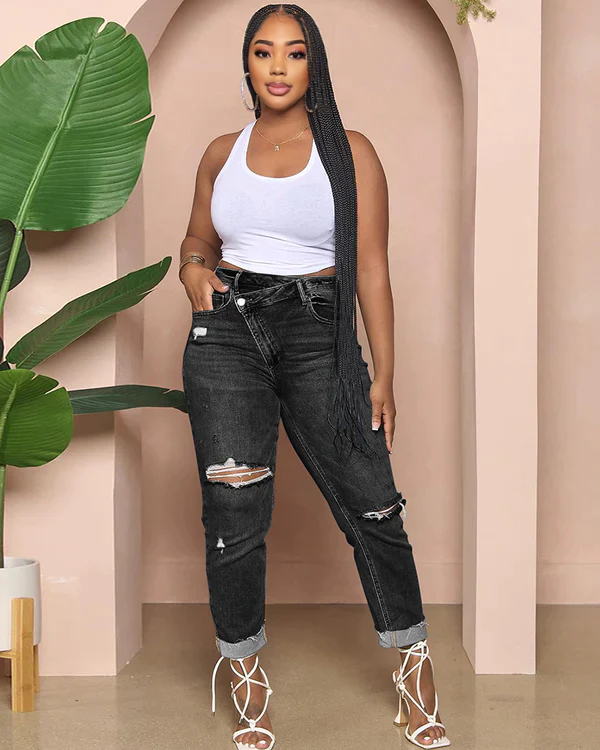 OUT THE WAY GIRL JEANS BLACK